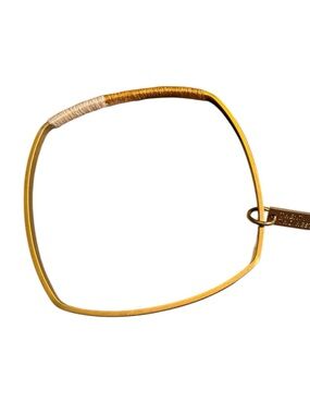 Twenty Two West Gold Square Bangle Bracelet‎ Thread Wrapped Geometric Artisan